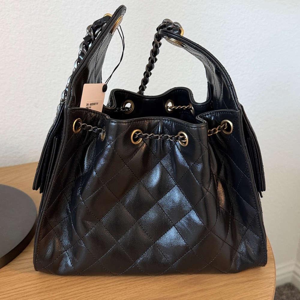 New Chanel 25 Handbag Small Calfskin Black with Two Tone Hardware - Picture 16 of 16